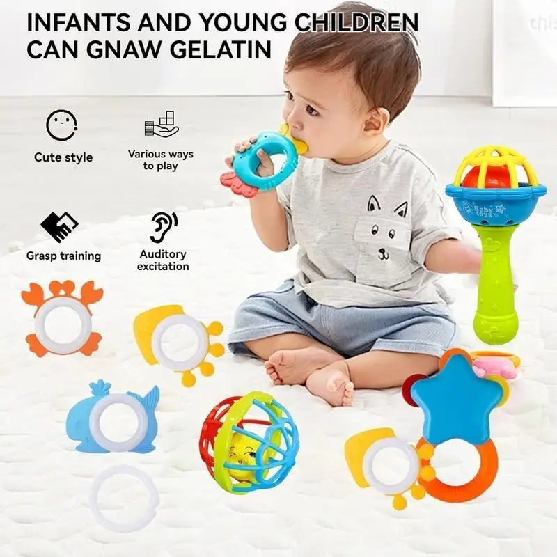 Baby Rattle Toys for Infants Soft Washable Colorful Sound Hand Toys Suitable for Parent-Child Interactive Family Games