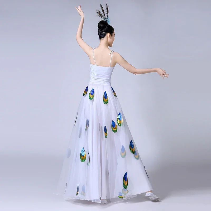 新しい孔雀ダンスビッグドレス大人のパフォーマンス女性スズメリンシャバイダイオープニングダンス