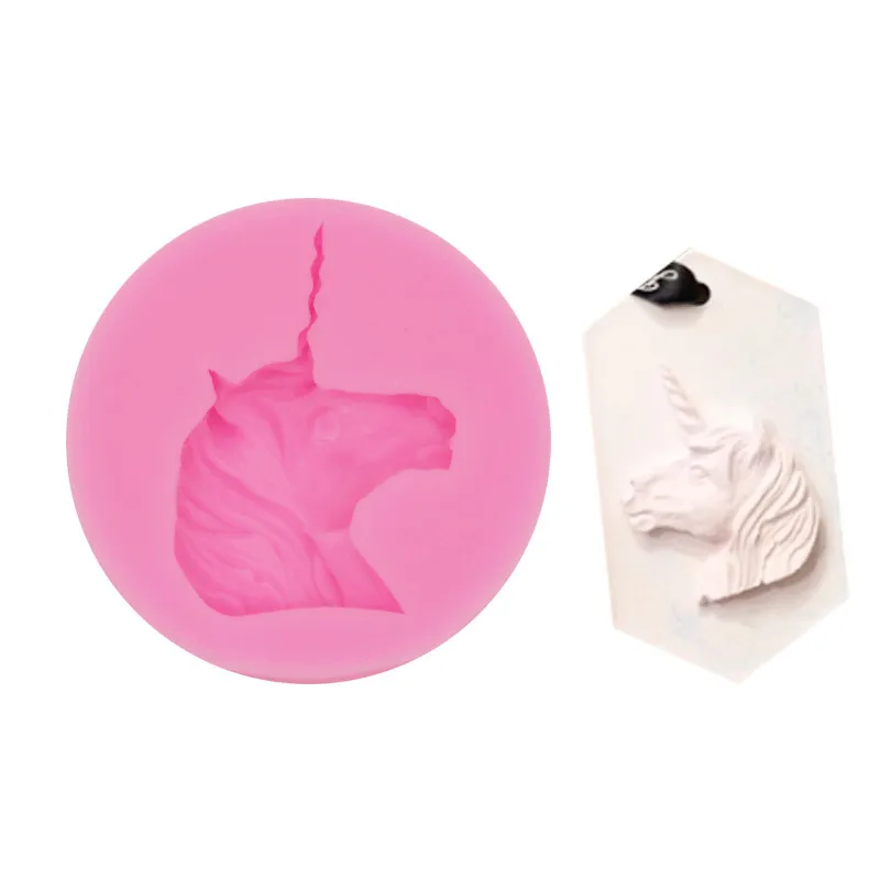 Handmade DIY Aromatherapy Gypsum Unicorn Beast Horse Silicone Mold Fragrant Stone Pendant Cute Mould