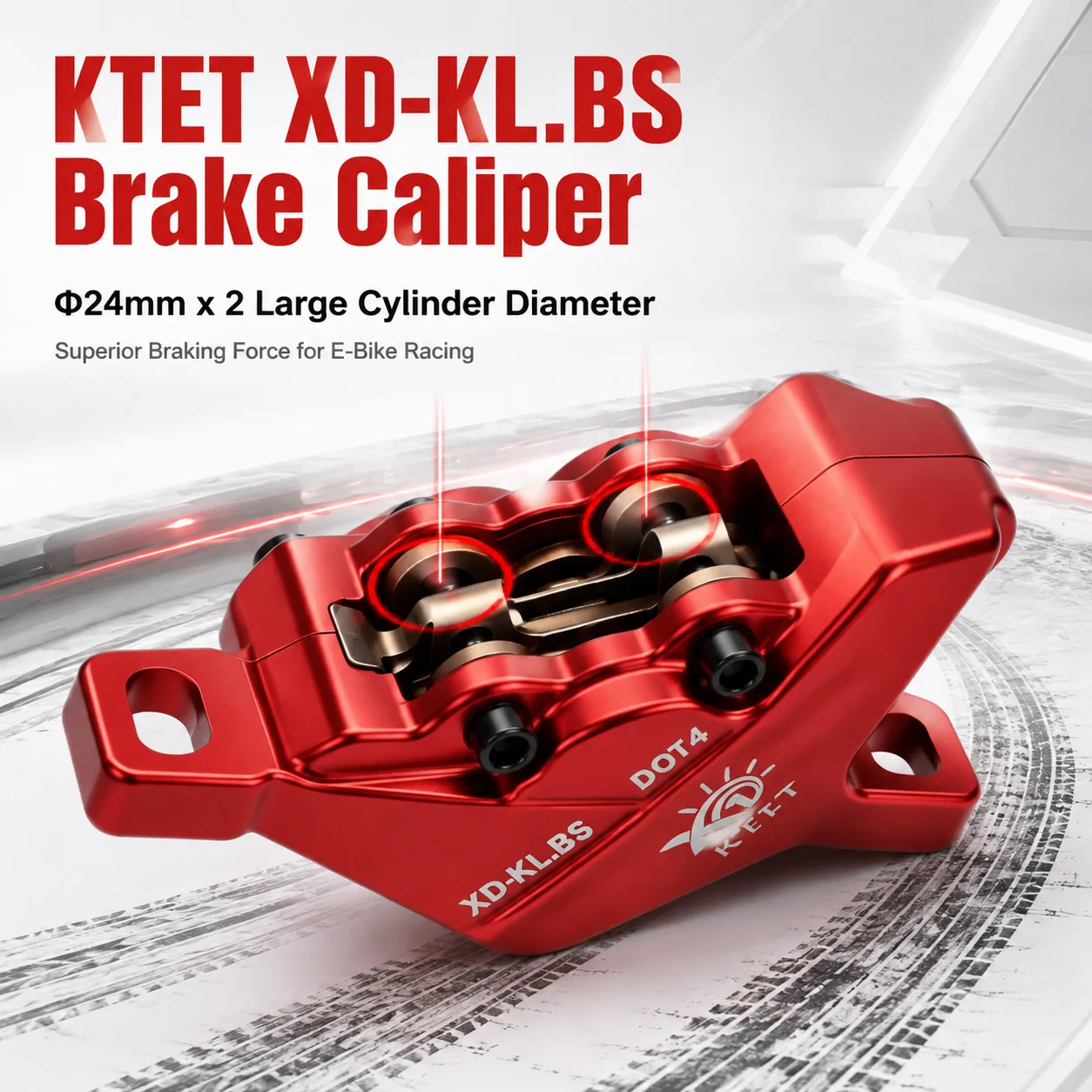 KTET XD-KL.BS 2-Kolben-Hydraulik-Scheibenbremssattel Ersatz für E-Bike, E-Moto, E-Scooter, Hochleistungs-Bremssystem – Detail 5
