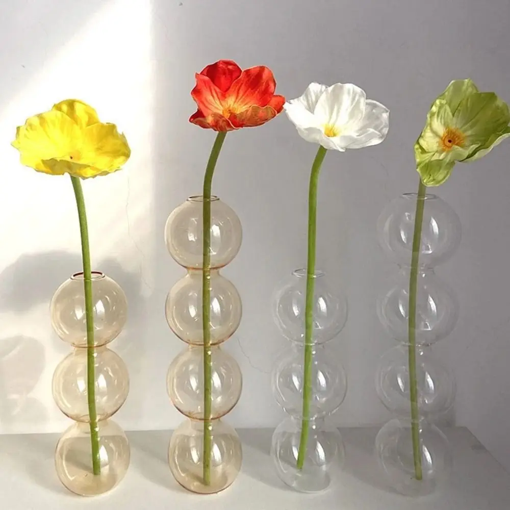 Romantic Glass Vase Simple Modern Hydroponic Flower Pot Creative Funny Spherical Flower Vase Birthday