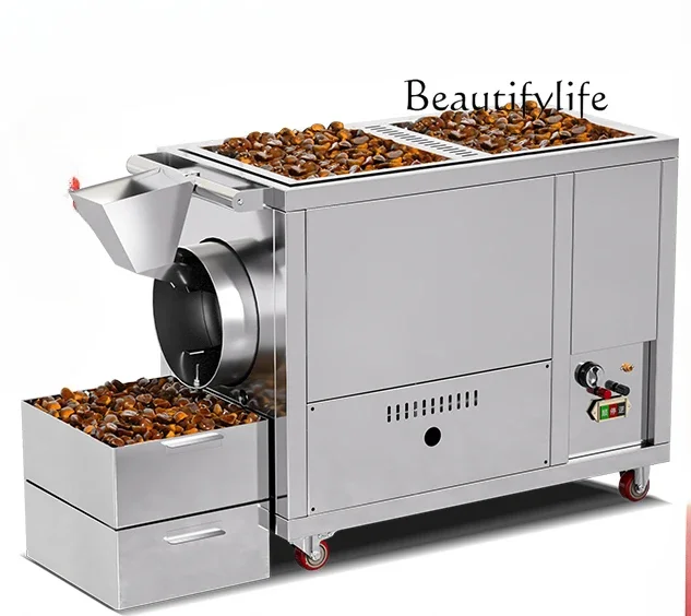 

Full-Automatic Roasting Machine Commercial Stall Multi-Function Gas Chestnut Frying Machine Chestnut Peanut Machine