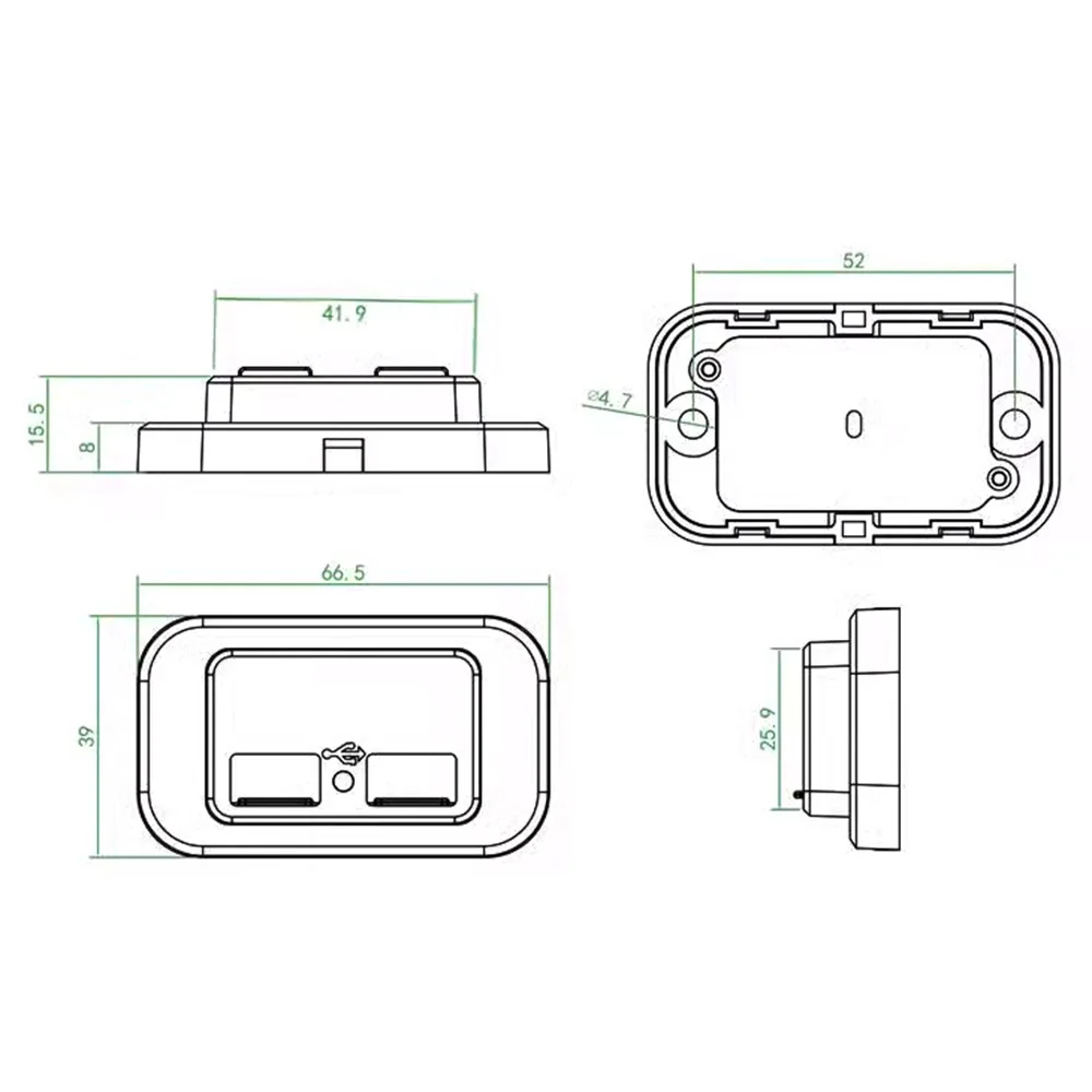 12-24V Usb Port Charger 5-12V Output Charging Socket Jack USB C PD 18W QC3.0 Panel Type Power Dock Socket Connector