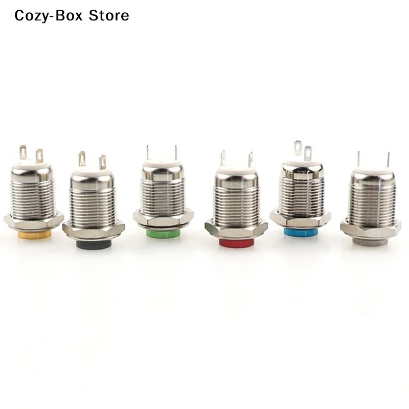 [ZY]Metal Push Button Switch 12 MM Self-locking Reset Start Stop Round High Head Normally Open/Normally Closed[ZY]
