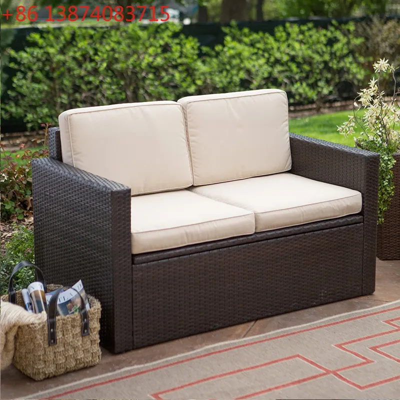 Outdoor sofa, storage waterproof, sunscreen and rain rattan