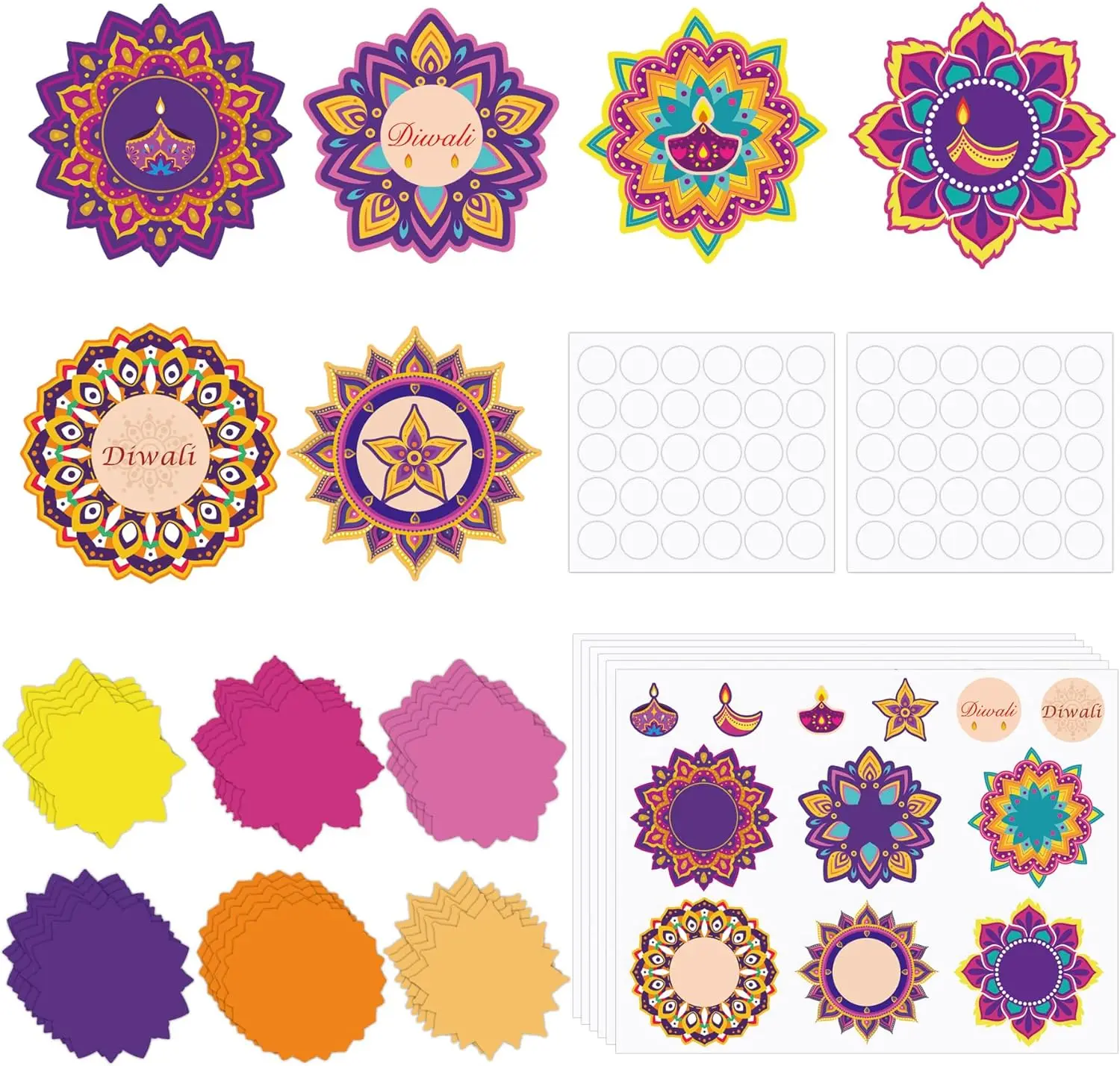 

Наборы для рукоделия Дивали, украшения для индийского фестиваля, сделай сам, Дивали, Мандала, раскраска, художественные принадлежности, индуистские новогодние игры, карта F