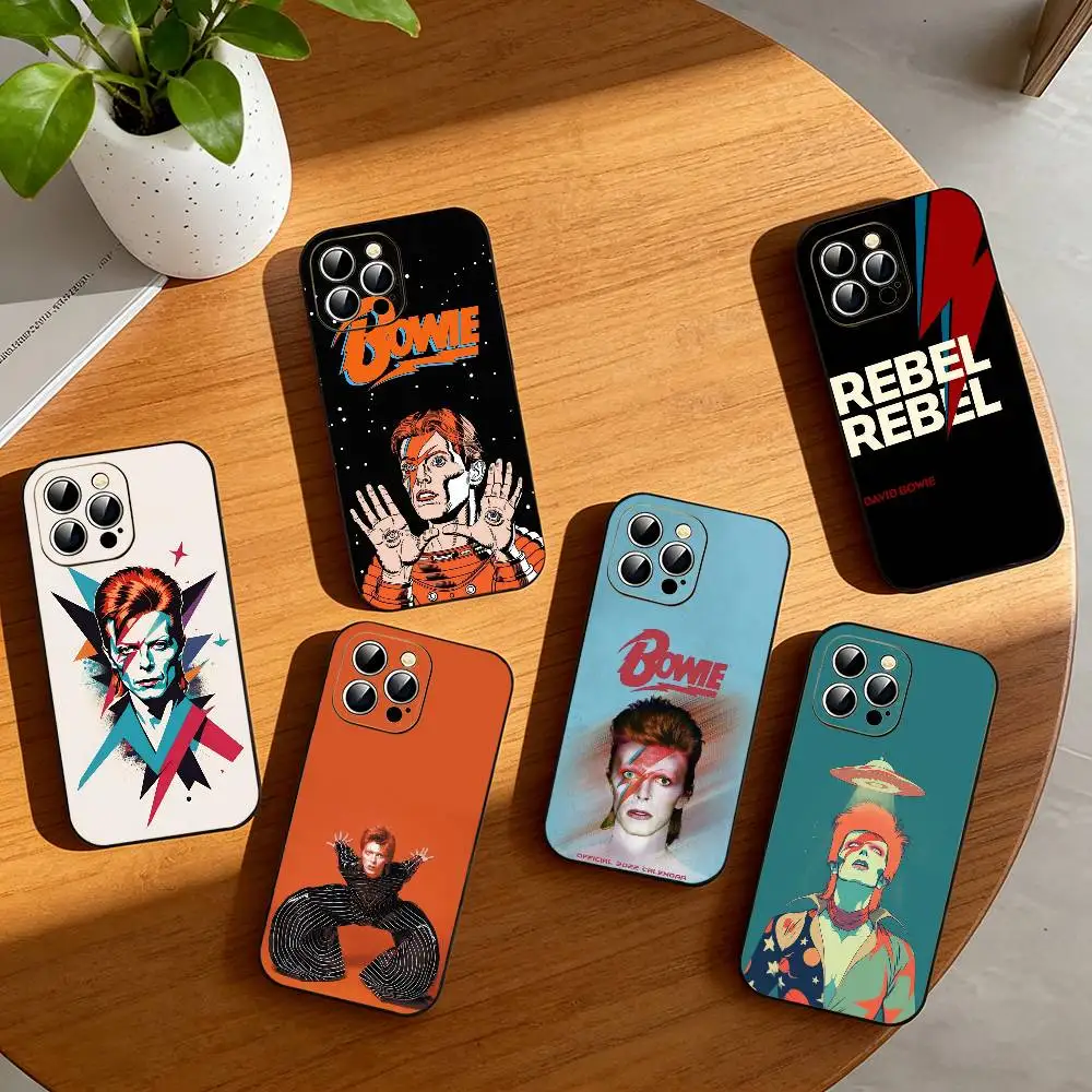 

David B-Bowie Phone Case For iPhone 17, 16,15,14,13,12,11 Plus,Pro Max, Others Soft Black Cover