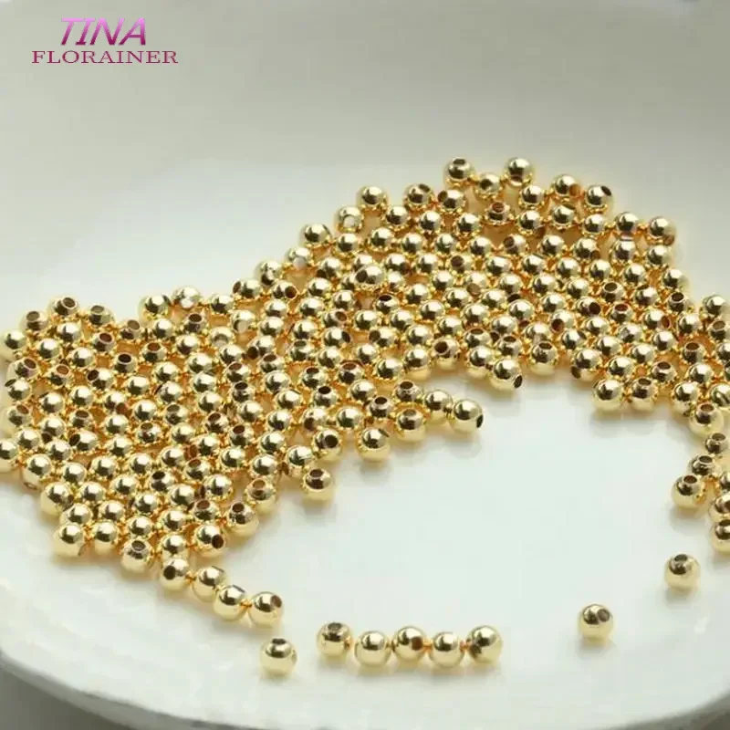 2MM 2.5MM 4MM 6MM Gold Color Plated Brass Round Beads Spacer Beads Diy Jewelry Findings Accessories Wholesale