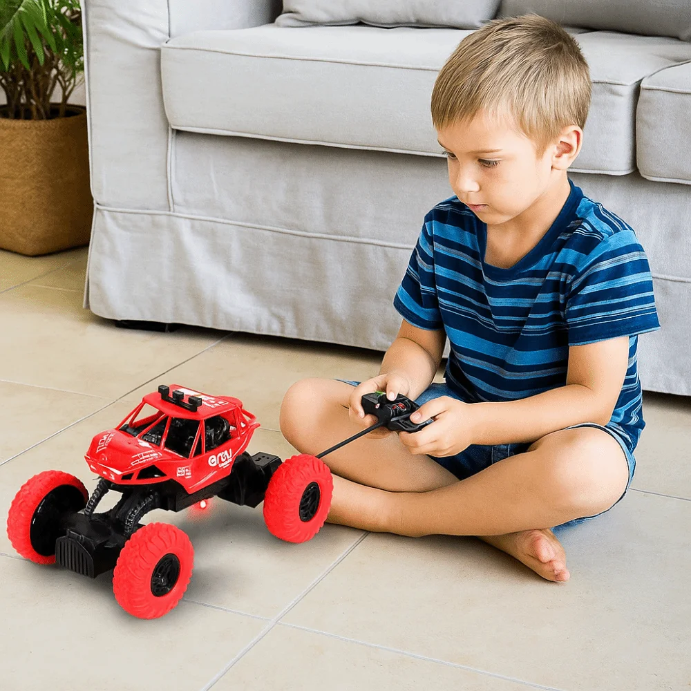 With Lights Remote Control Off-Road Vehicle Rubber Wheels Anti-Slip Remote Control Cars 2WD Waterproof Off-Road Car Children