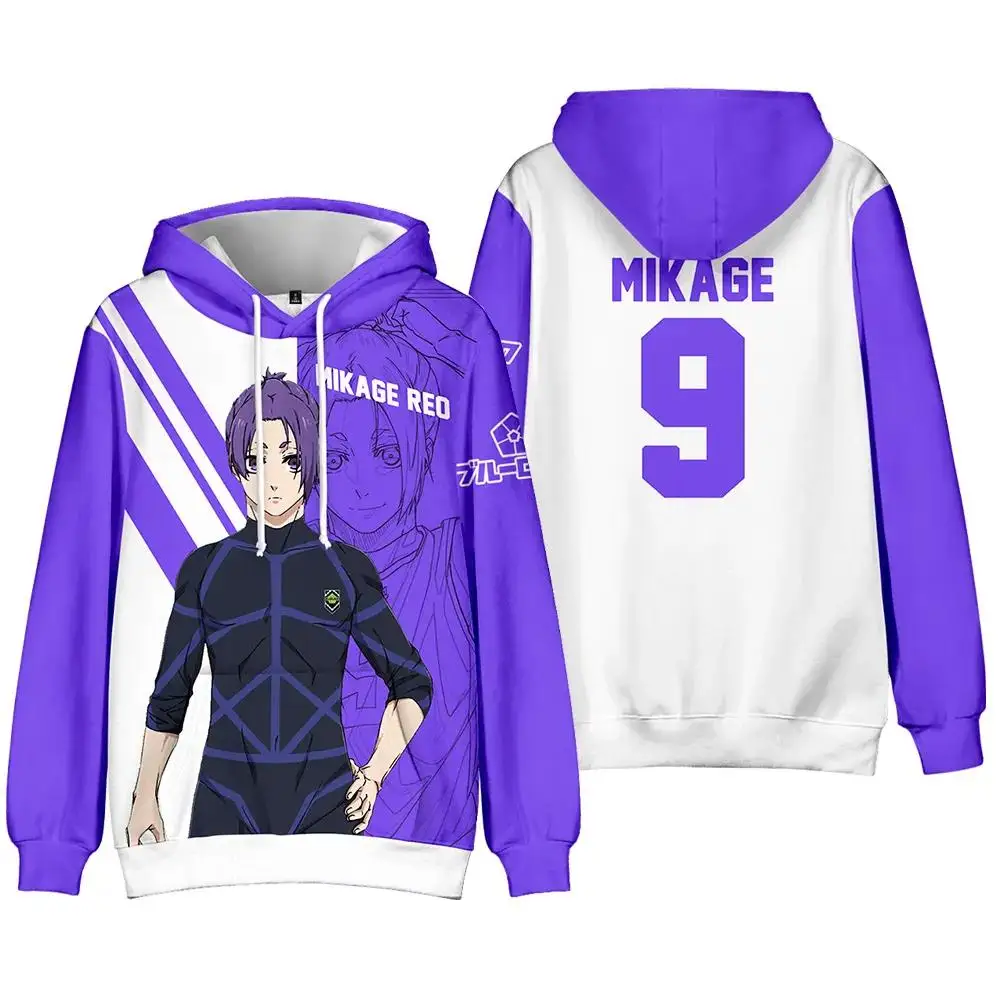 New Printing Comic BLUE LOCK Hoodies Men Sweatshirts Women Unisex Tops Kids Hooded Casual Boys Girls Anime Children's Pullovers