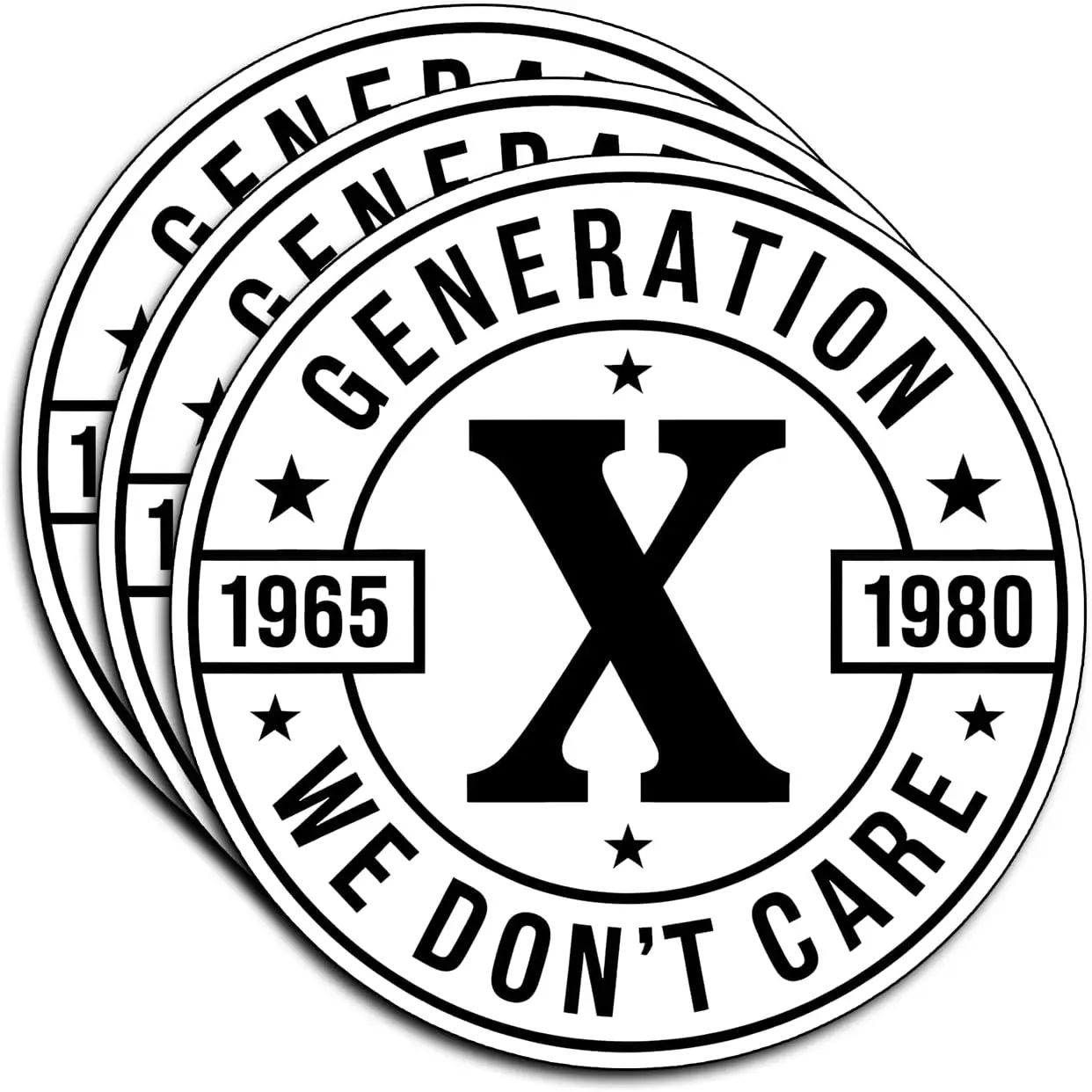 

3 шт., наклейки Generation X We Don't Care, забавные саркастические цитаты, юмор, мотивационные вдохновляющие подарки, водонепроницаемые виниловые наклейки