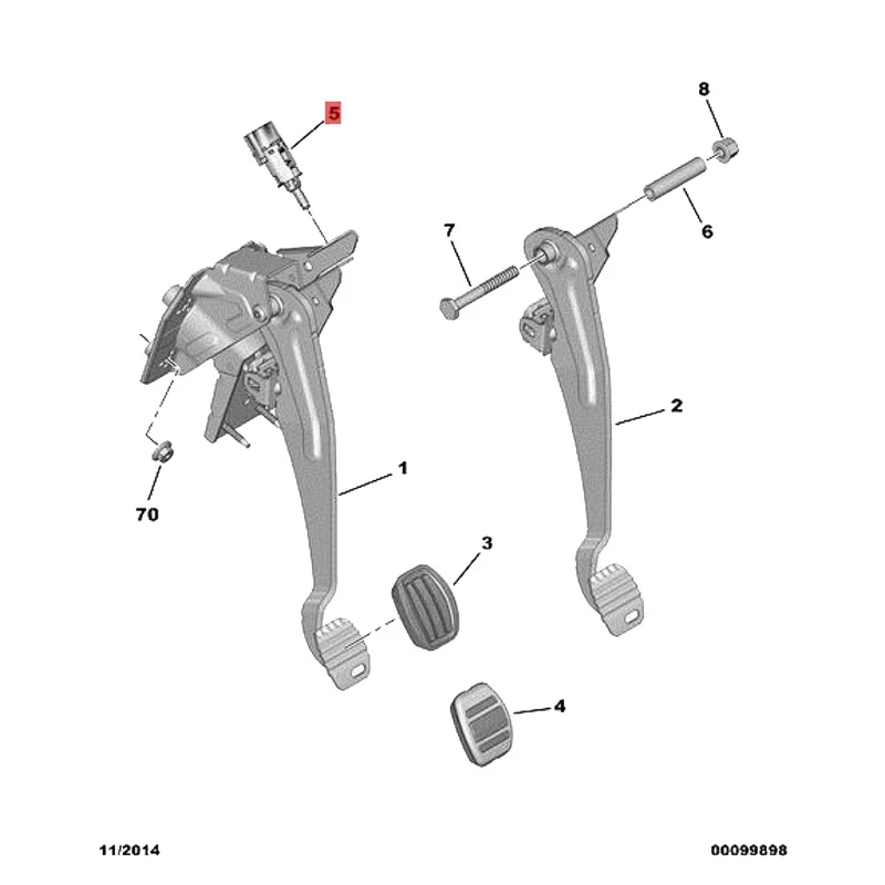 Sensor de interruptor de Pedal de freno para coche, accesorio para Peugeot 308, T9, 301, 3008, P84E, Citroen DS7, 2018, 1 unidad