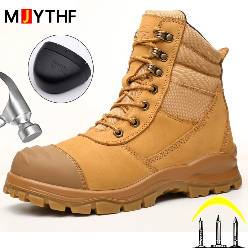 High Quality Work Safety Boots Steel Toe Shoes Genuine Leather Work Boots Anti-smash Anti Puncture Anti Scalding Welder Shoes