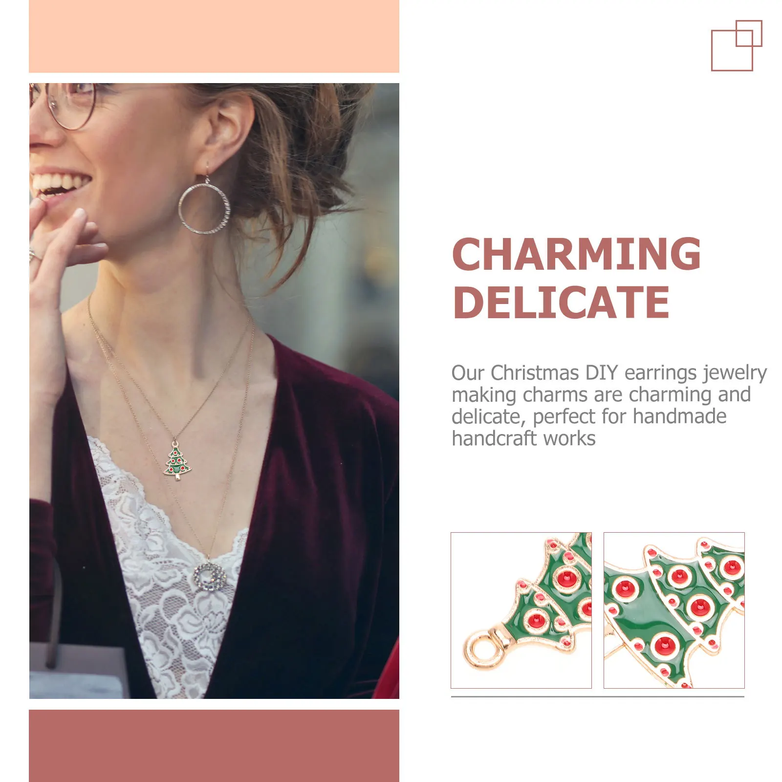 

10Pcs Christmas DIY Earrings Jewelry Accessories Xmas Enamel Charm Pendants Necklace Bracelet Jewelry Making Charms for Gifts
