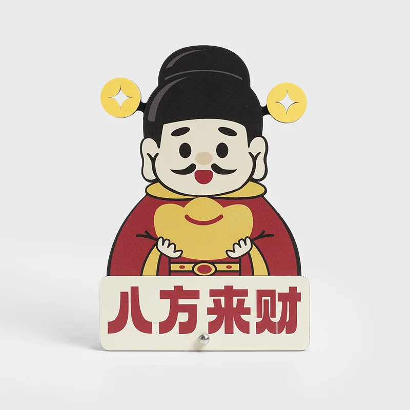 

Wozoom New Chinese-style God of Wealth Ornament Clock Home Entrance Gift Housewarming New Home Creative Decoration