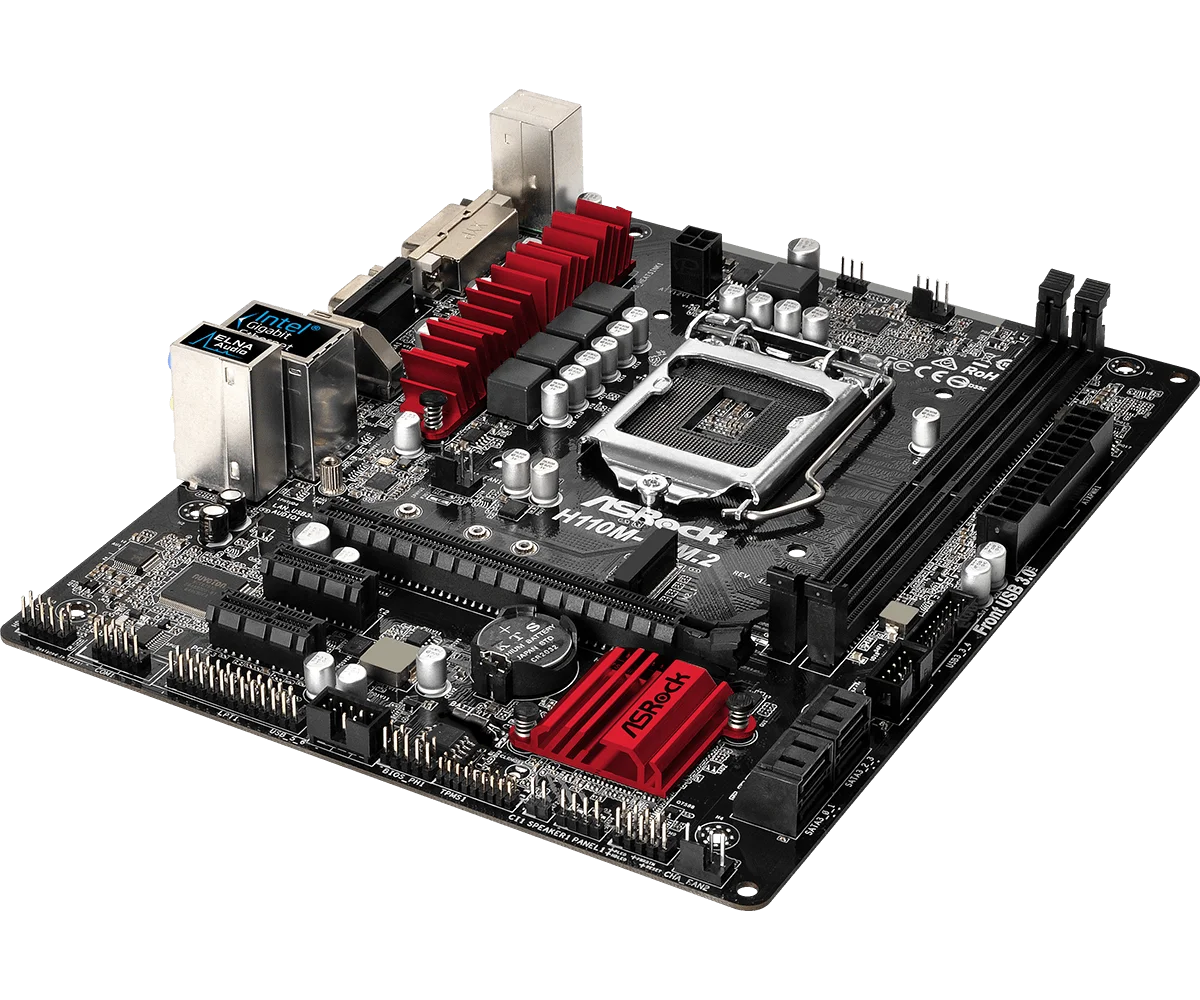 Imagem -04 - Asrock-motherboard para Core I36100 H110 H110m-g M.2 Lga 1151 x Ddr4 32gb Pci-e 3.0 Usb 2.0 I7-6700k Cpu