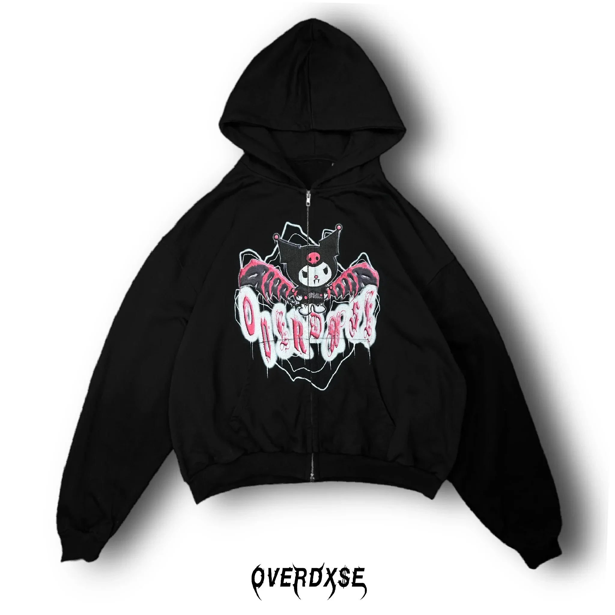 

Overdxse Devil's Corner Hood Male Goth Super Dalian Hood Sting Devil Corner Fashion Design Avant-garde Black Coat Goth Skeleton