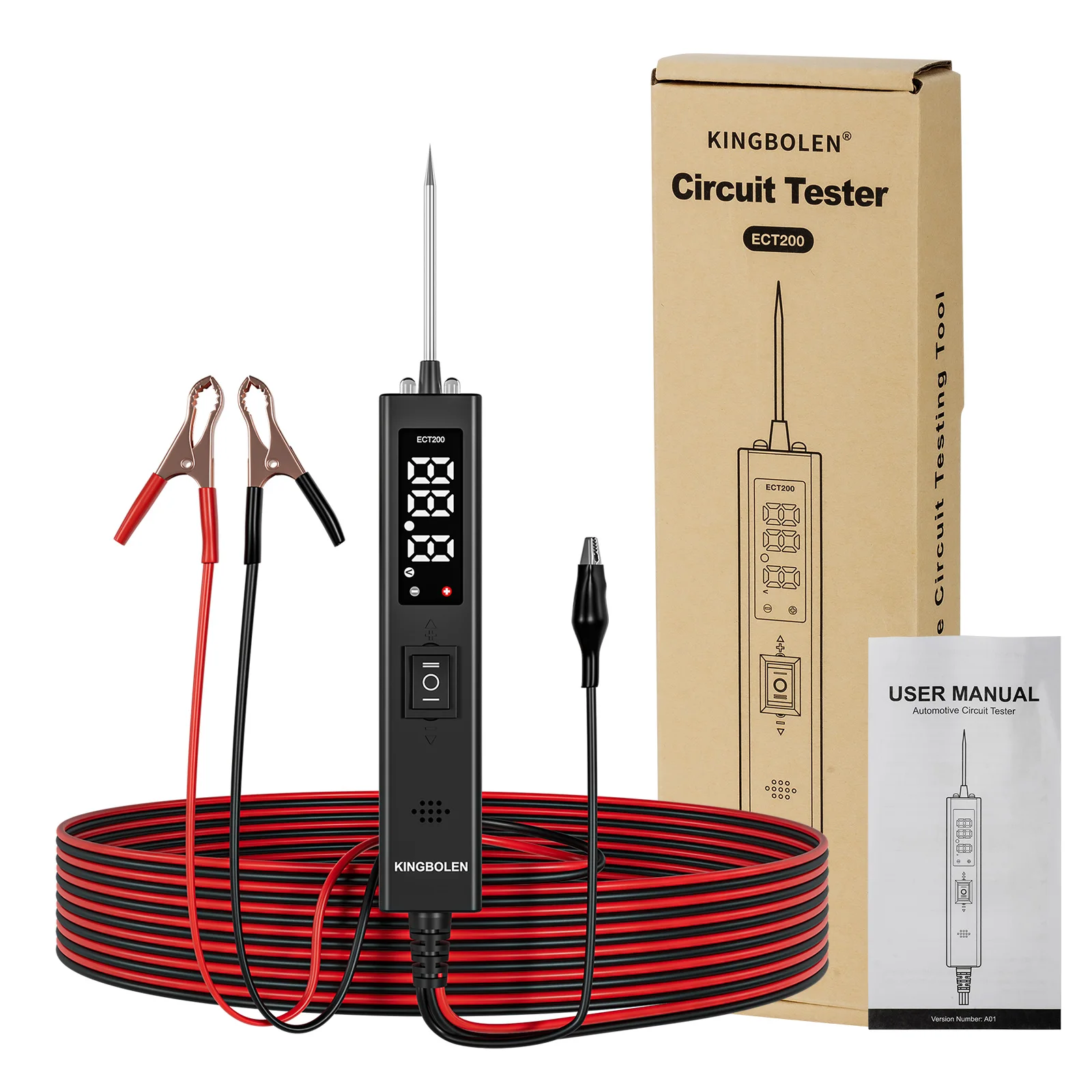 

ECT200 Automotive Circuit Tester Car Electrical System Short Tester 8V-32V DC LCDActivation Test