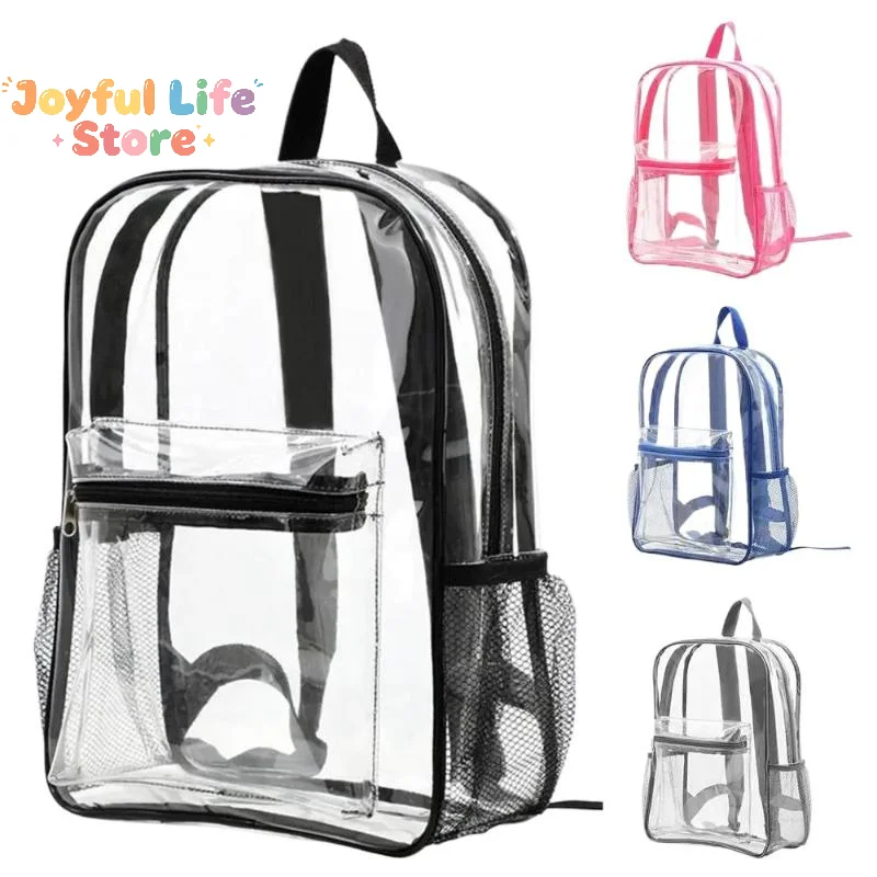 Sac à dos transparent en PVC pour sports de plein air et fitness, sac à dos de voyage décontracté visible, grande capacité, imperméable, sac à bandoulière