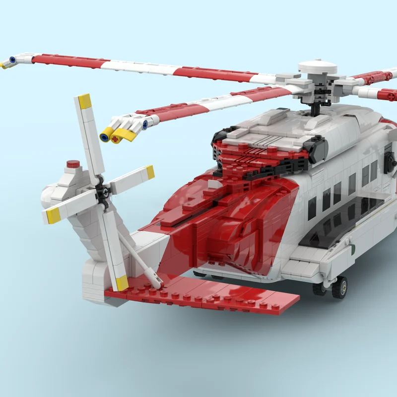 ตัวต่อแบบทหาร รุ่น MOC ฮีลิคอปเตอร์ซิคอร์สกี้ S-92 ​ ​ ​ ​ ​ ​ ​ ชุดของเล่นประกอบเองแบบตัวต่อเทคโนโลยีรุ่นต่างๆ สำหรับเทศกาล