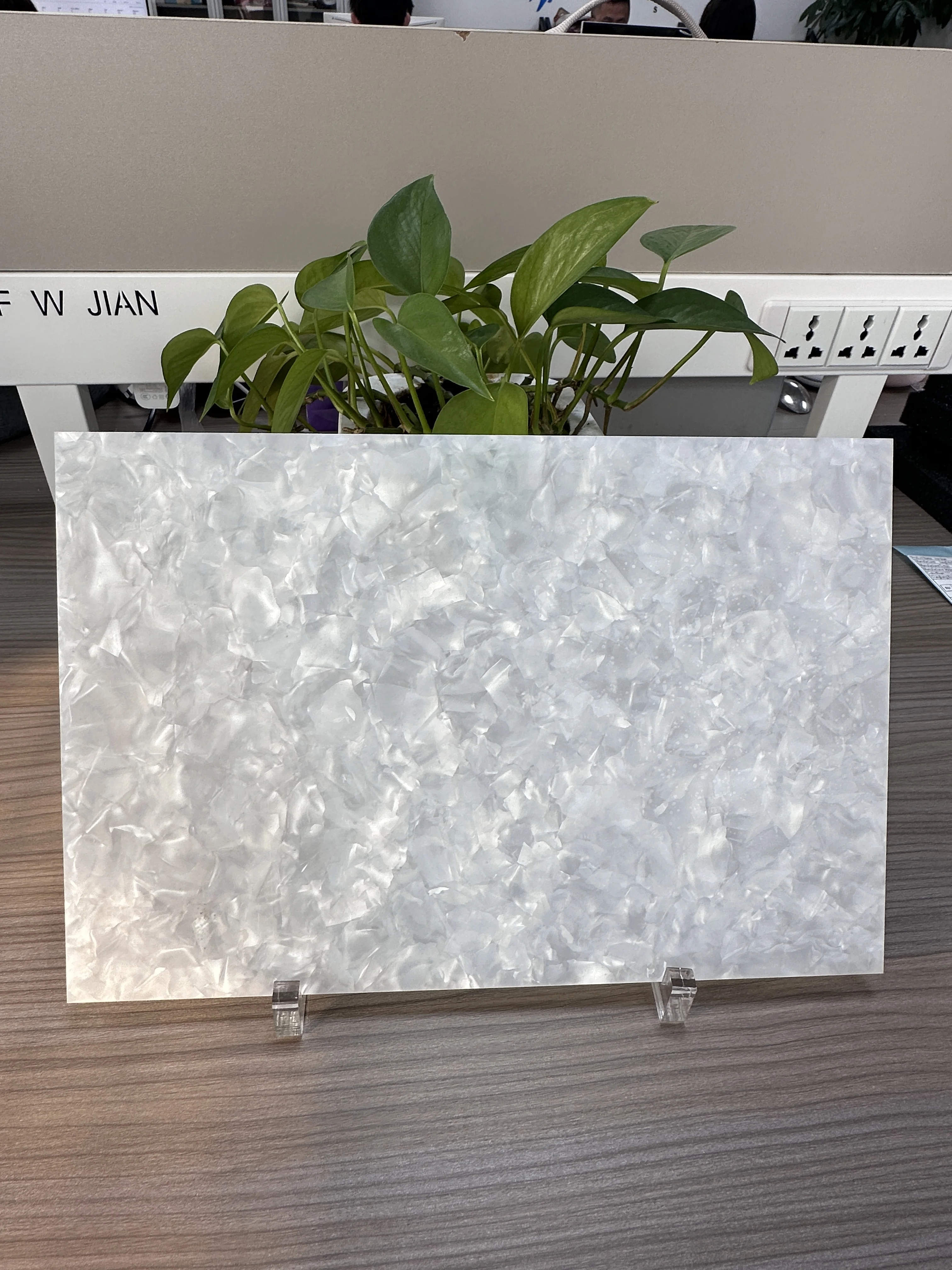 

White mother of pearl color acrylic sheet Double masked and laser ready for endless design possibilities