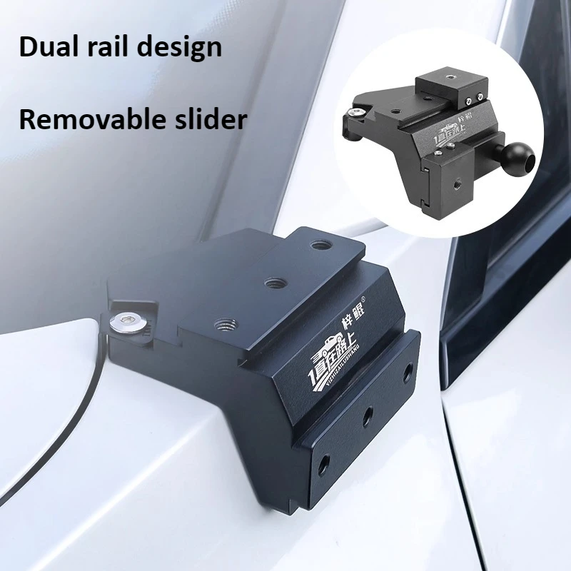 For Lynk & Co 09  Car A Pillar Led Spotlight Bracket Front Engine Hood Quick Release Dual Guide Rail Expansion Stand Lamp Holder