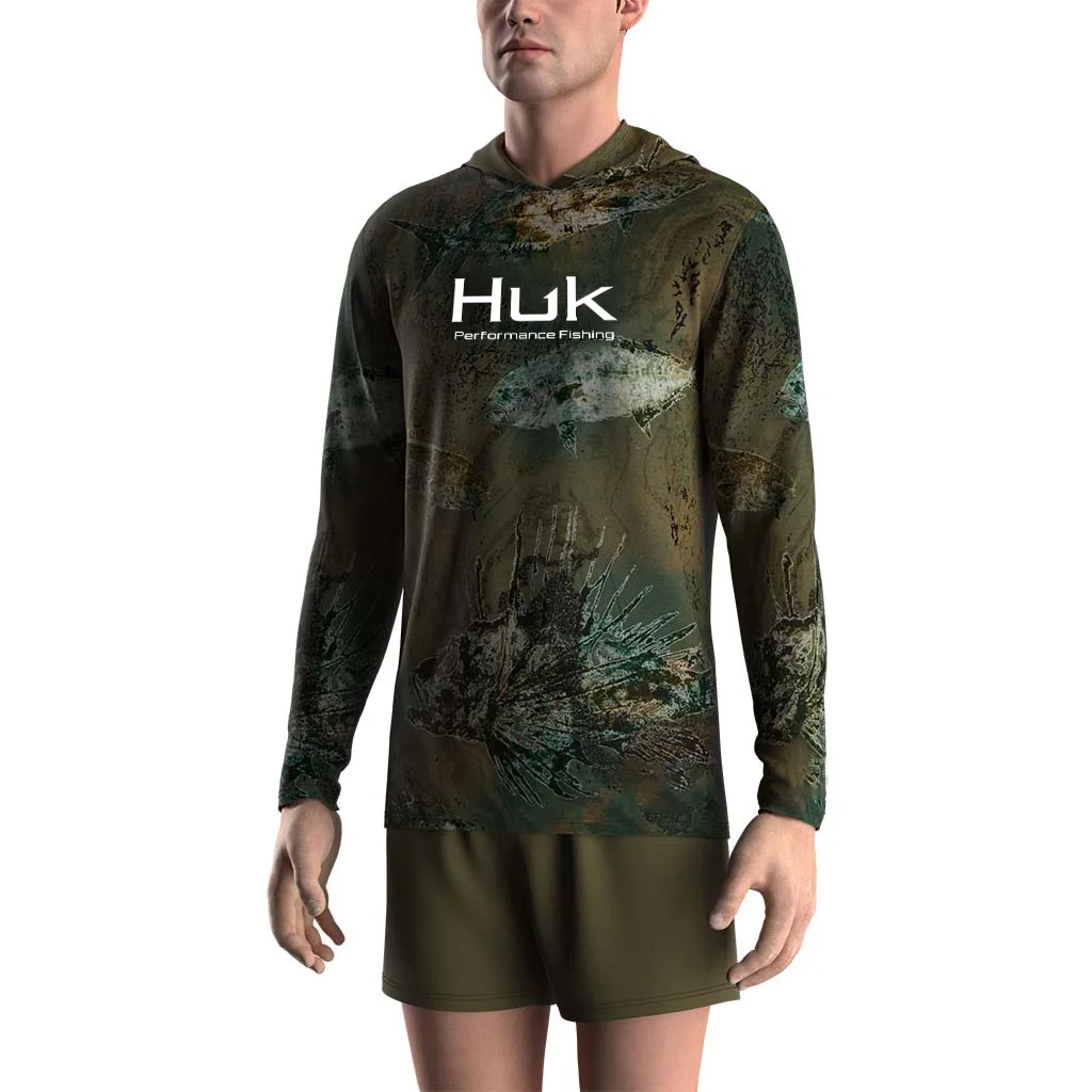 

Мужская легкая уличная одежда с капюшоном и защитой от ультрафиолета для рыбалки, 3D-печать с каменной рыбой, повседневная уличная одежда