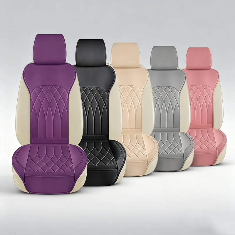 

2-Seats Pu Leather Car Seat Covers Universal Seat Cushion Four Seasons For Toyota Corolla Hilux Prius Yaris Cross Raize Camry