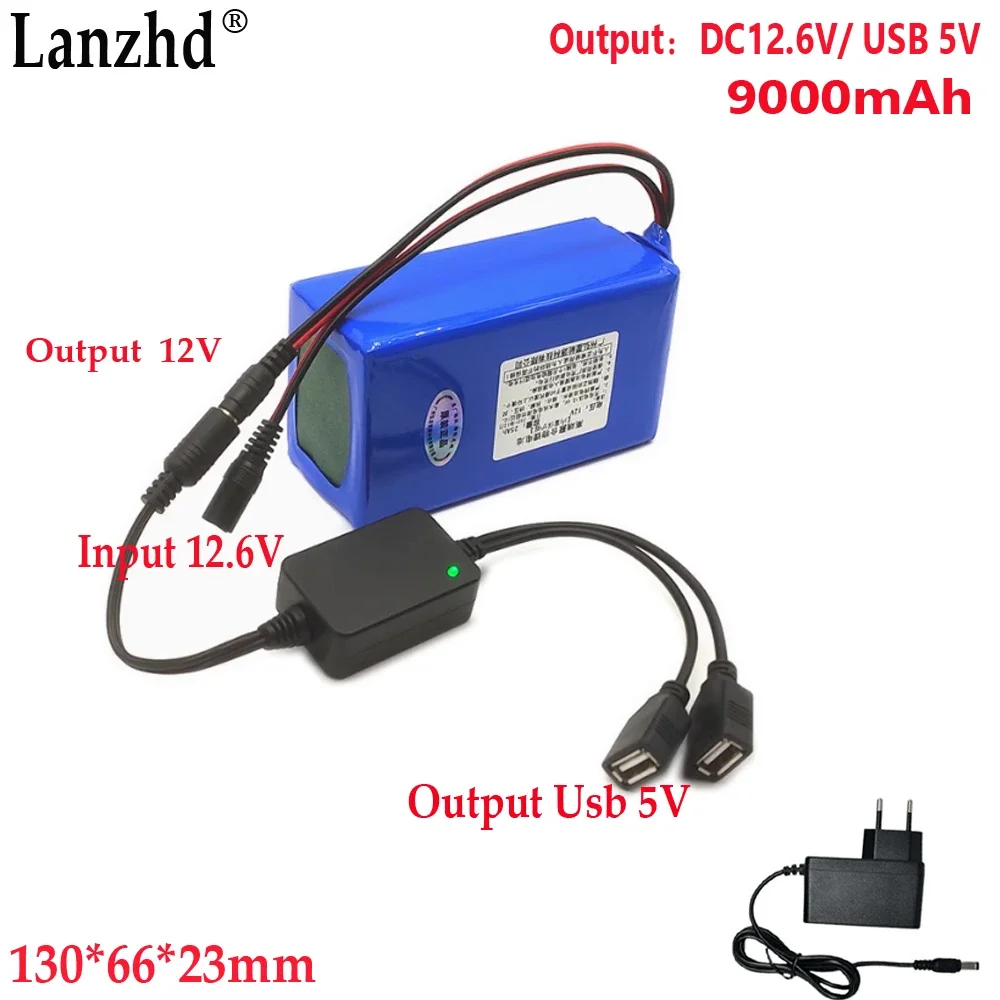 야외 카메라 외부 용 1-10pcs 12V 9000mAh 리튬 배터리 팩 5V USB 주차 모니터링 외부 배터리와 호환 가능