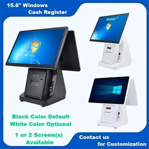 15.6 pulgadas Windows POS System i3 i5 Win10 Cash Registro de efectivo de pantalla táctil 58/80 mm Restaurante ECR Terminal Desktop POS 6 Mejor máquina de terminal de postes de ventas - №6