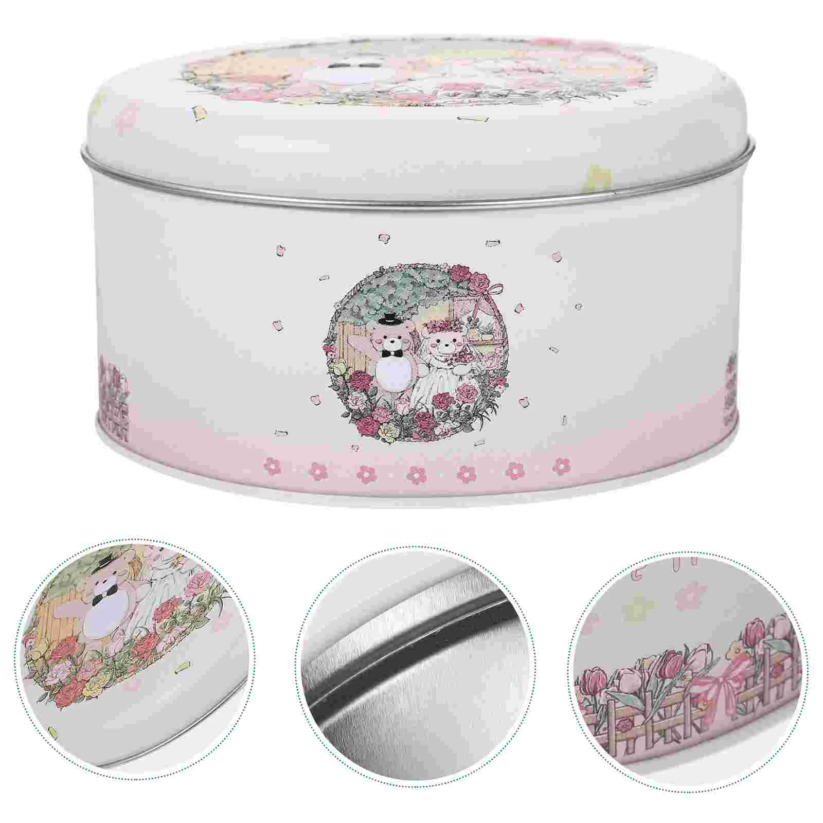 Gift Boxes Christmas Packaging Tin Cookie Jar Candy Elk Rabbit Tinplate Storage Containers Holiday Tins Metal Round