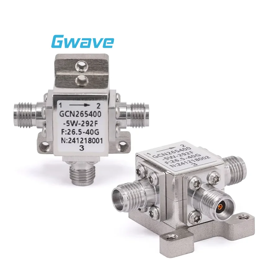 

RF Circulator with 13.8dB Isolation 5Watts and 2.92mm Female from 26.5GHz to 40GHz