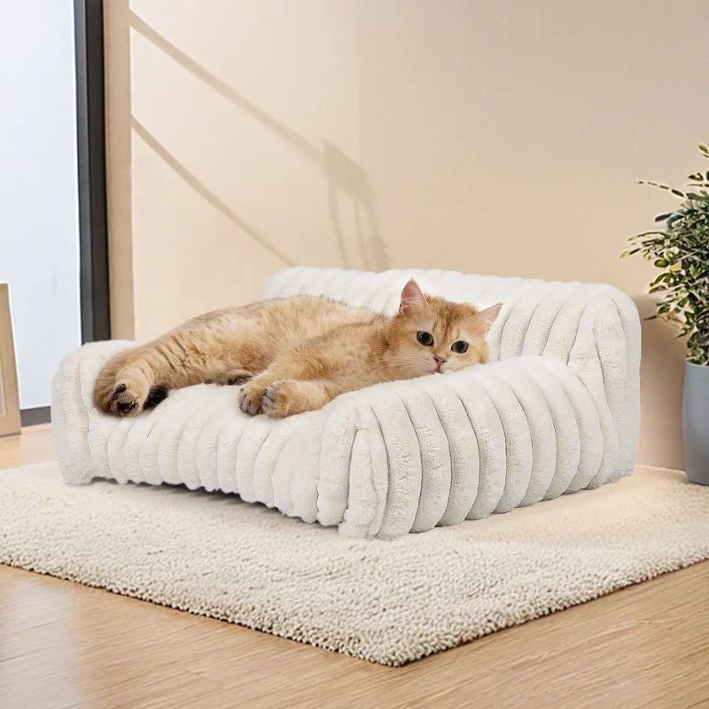 Orthopedic Plush Dog Bed - Mattress with High Resilience Support All Seasons Fluffy Pet Bed for Medium Large Dogs