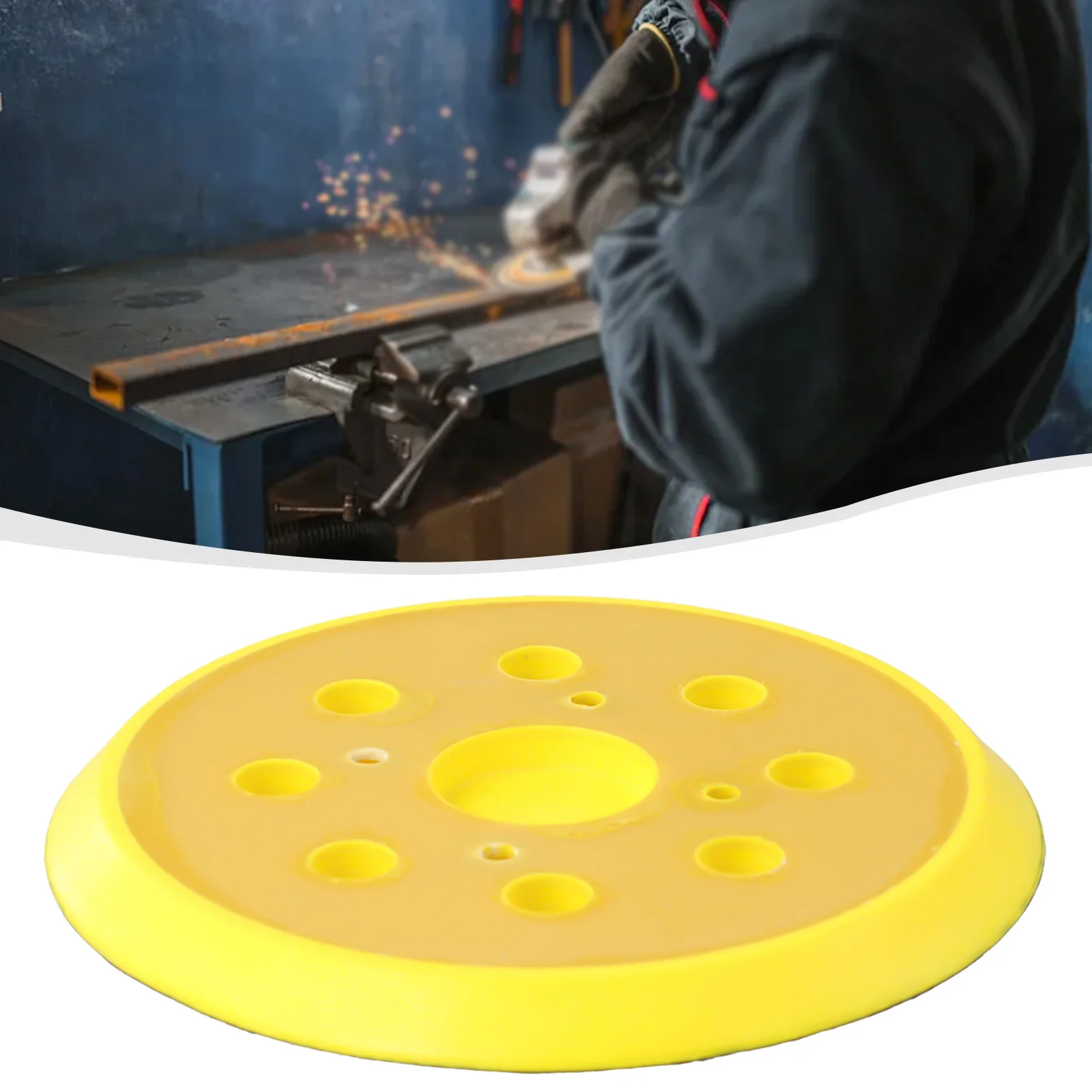 125mm Grinding Pad 8 Holes Yellow&black 5inch Discs For Air Grinders Orbital Polishing Sanding High quality Practical