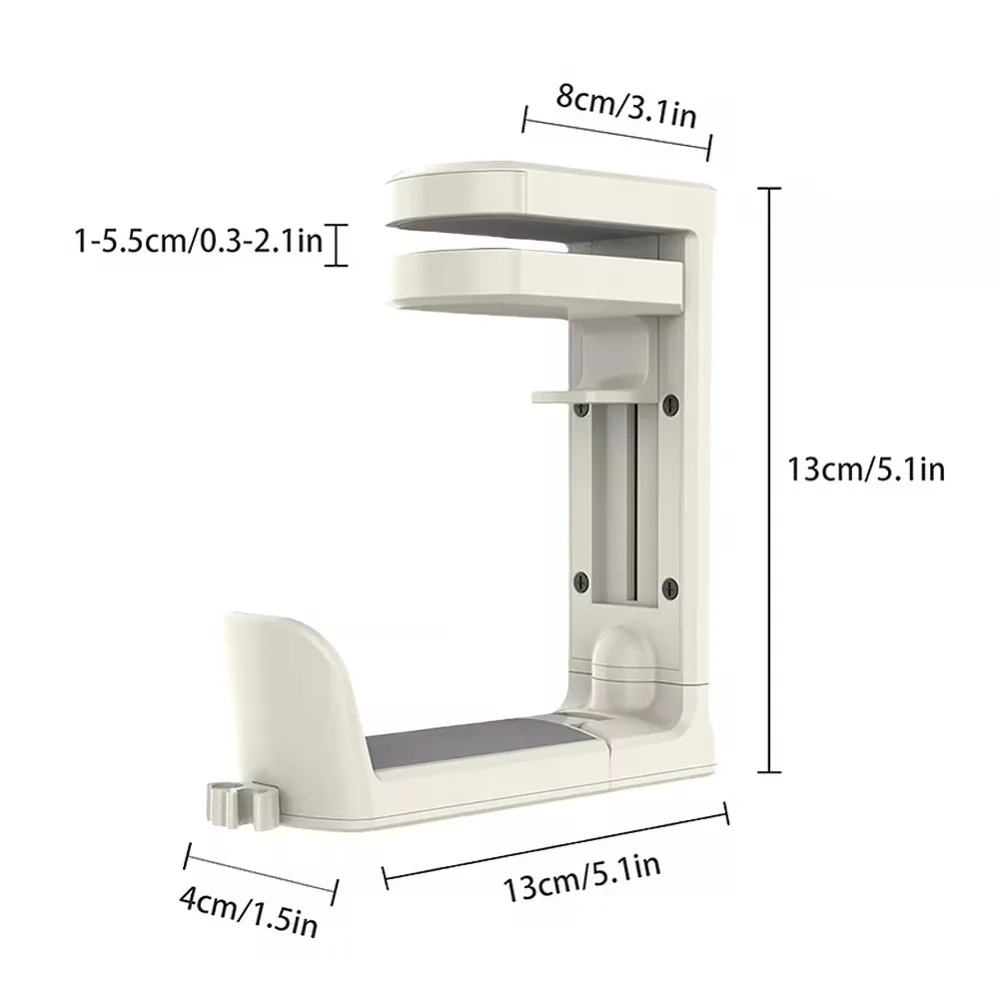 360° Rotating Desktop Headset Holder Adjustable Table Side Desk Hanger Hook Headset Accessories Punch-Free