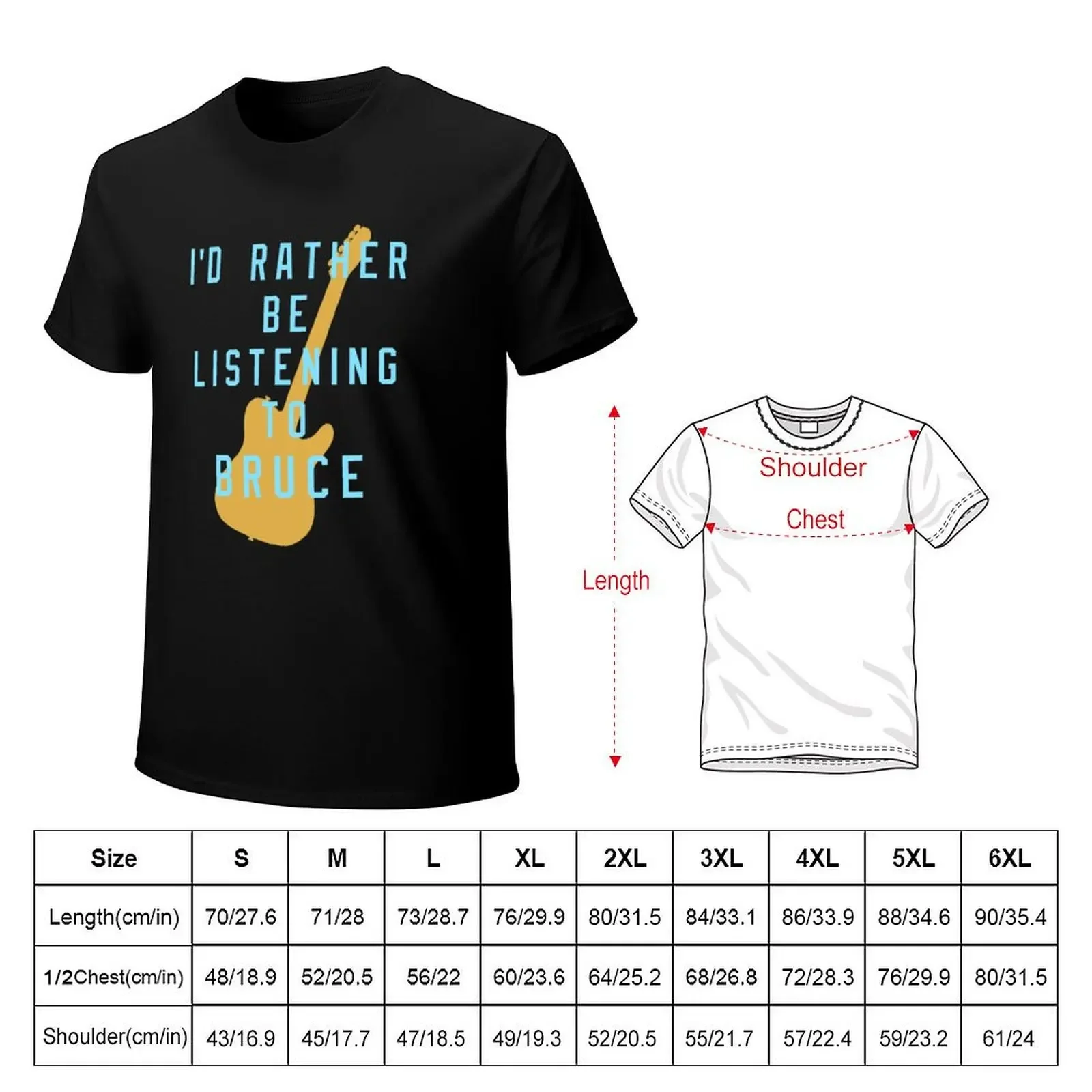 I_d Rather Be Listening to Bruce Fitted Scoop T-shirt quick-drying summer clothes kawaii clothes funny t shirts for men