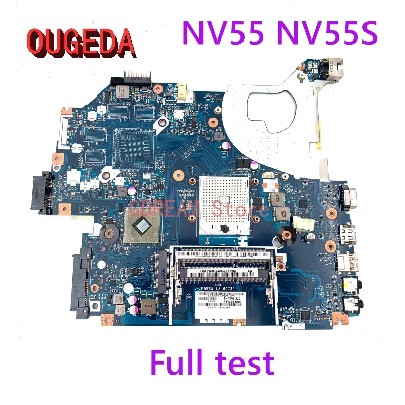 

OUGEDA MBWY102001 MB.WY102.001 For Acer Gateway NV55 NV55S NV55S02U Laptop Motherboard P5WS5 LA-6973P Socket fs1 DDR3 full test