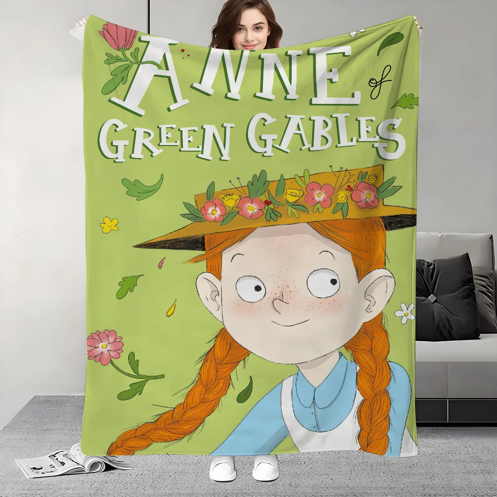 تصميم بطانية لطيف من الرسوم المتحركة آن أوف جرين جابلز خفيف الوزن للنوم والقيلولة وغرفة المعيشة والمكتب والأريكة وجميع المواسم