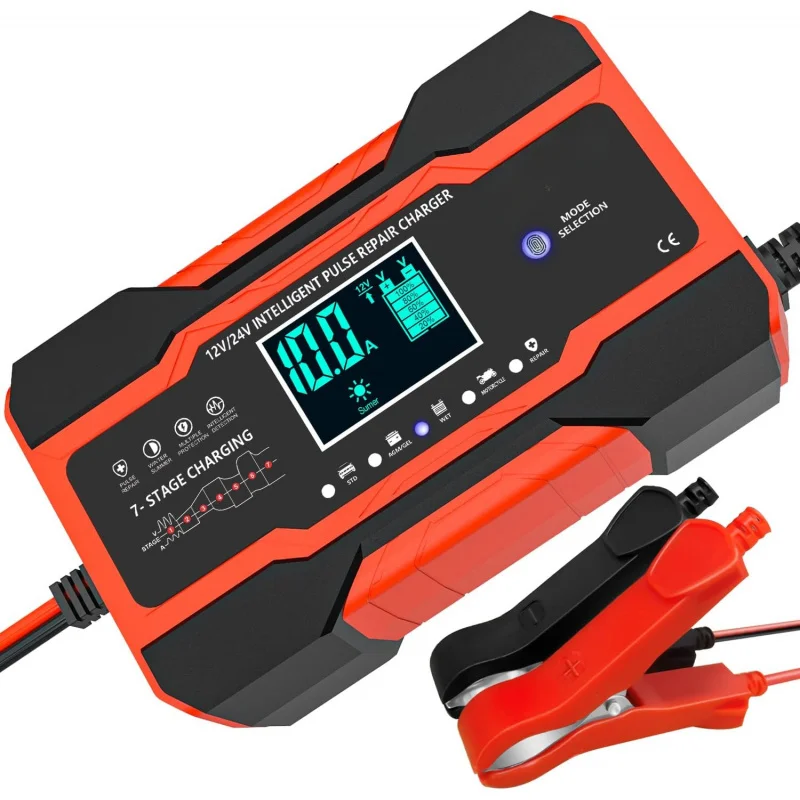 Nc201 10-amp battery charger, smart trickle charger 12v 24V car battery charger fully automatic maintainer desulfator W/temp