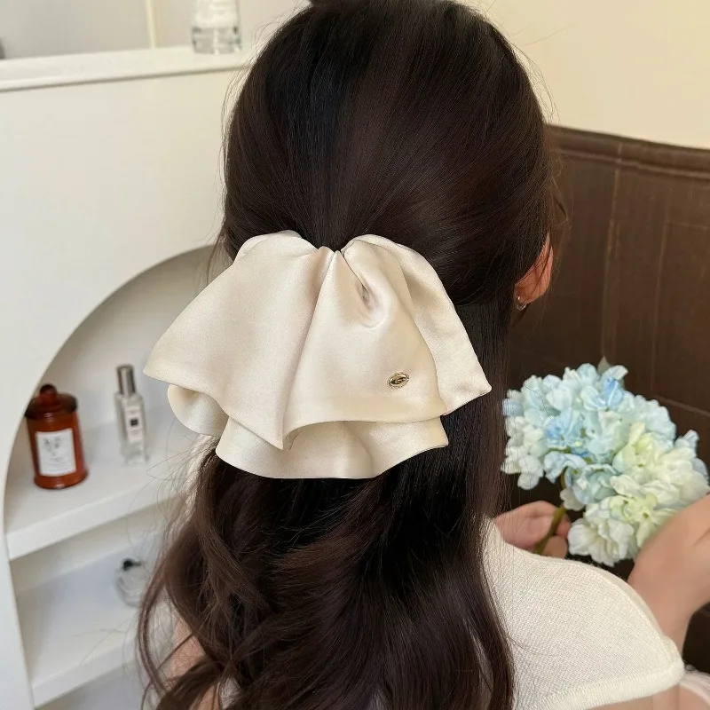 

Satin Bow Claw Clip for Women Pure Color Butterfly Hair Clip Low Bun Clip Ethereal Hair Accessories Sweet Cute Ponytail Holder
