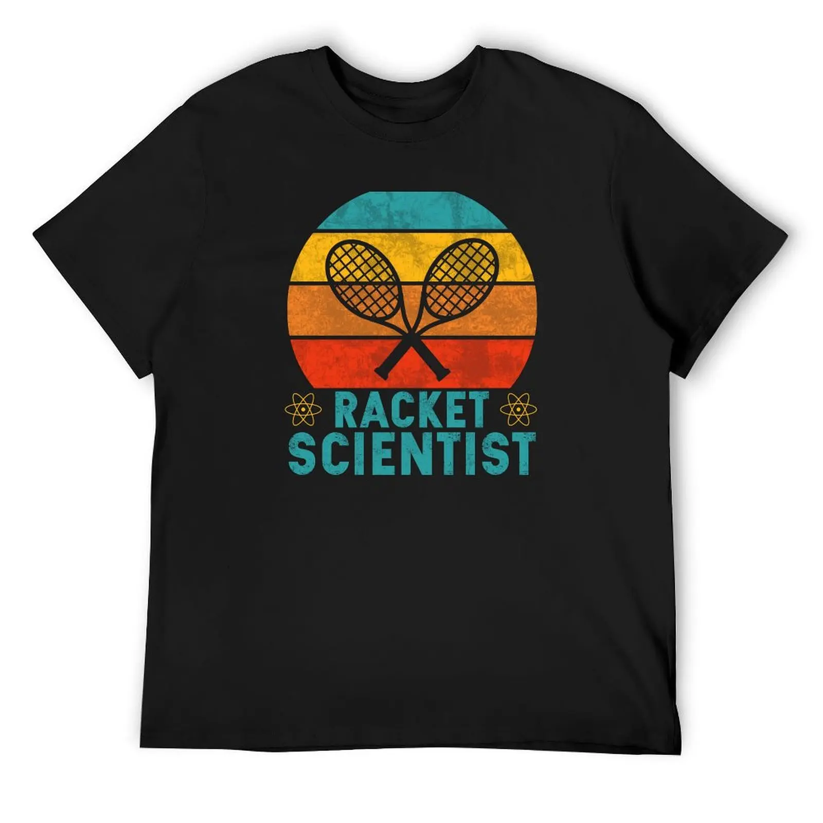 

Funny Tennis Racket Scientist T-Shirt graphics oversizeds mens plain t shirts