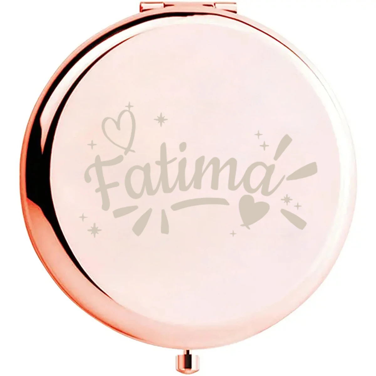 1 قطعة الحب الإبداعي مع ضوء مخصص اسم مرآة مع اسم مرآة لوضع مساحيق التجميل مرآة جيب مرآة قابلة للطي هدايا الزفاف الضيوف