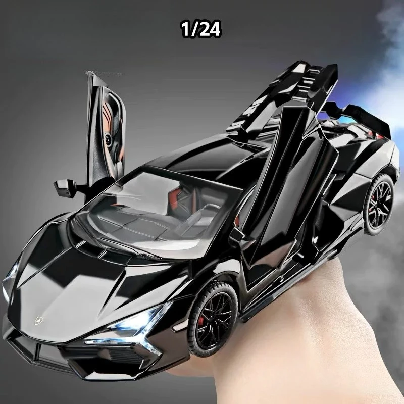 1:24 Revuelto Sports Car Alloy Model Diecast Metal Toy Vehicles Car Model Sound Light Collection Kids Toy Gift