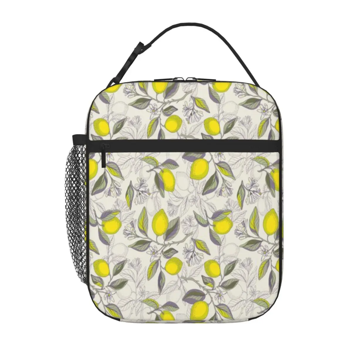Hot Sale Lemon Pattern Breathable Design Adult Lunch Bag Corporate Lunch Adjustable Strap Lunch Bag