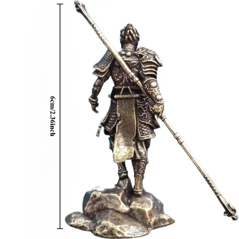 1 Stück Neue Schwarze Mythische Wukong Miniatur-Statue Ornament Metall-Handwerk Desktop-Dekoration – Detail 2