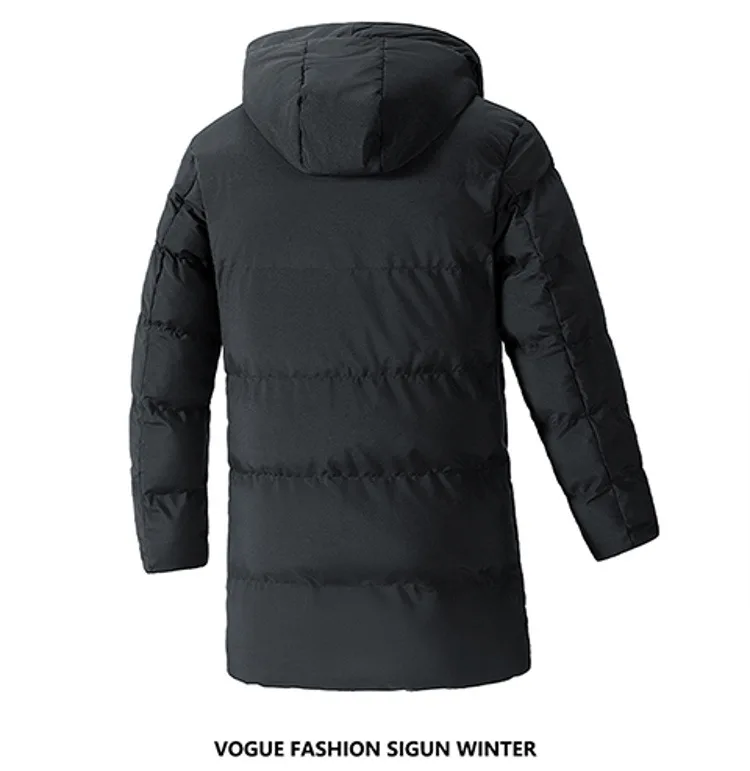 Winter Long Thick Padded Coat Men's Korean Casual Outerwear