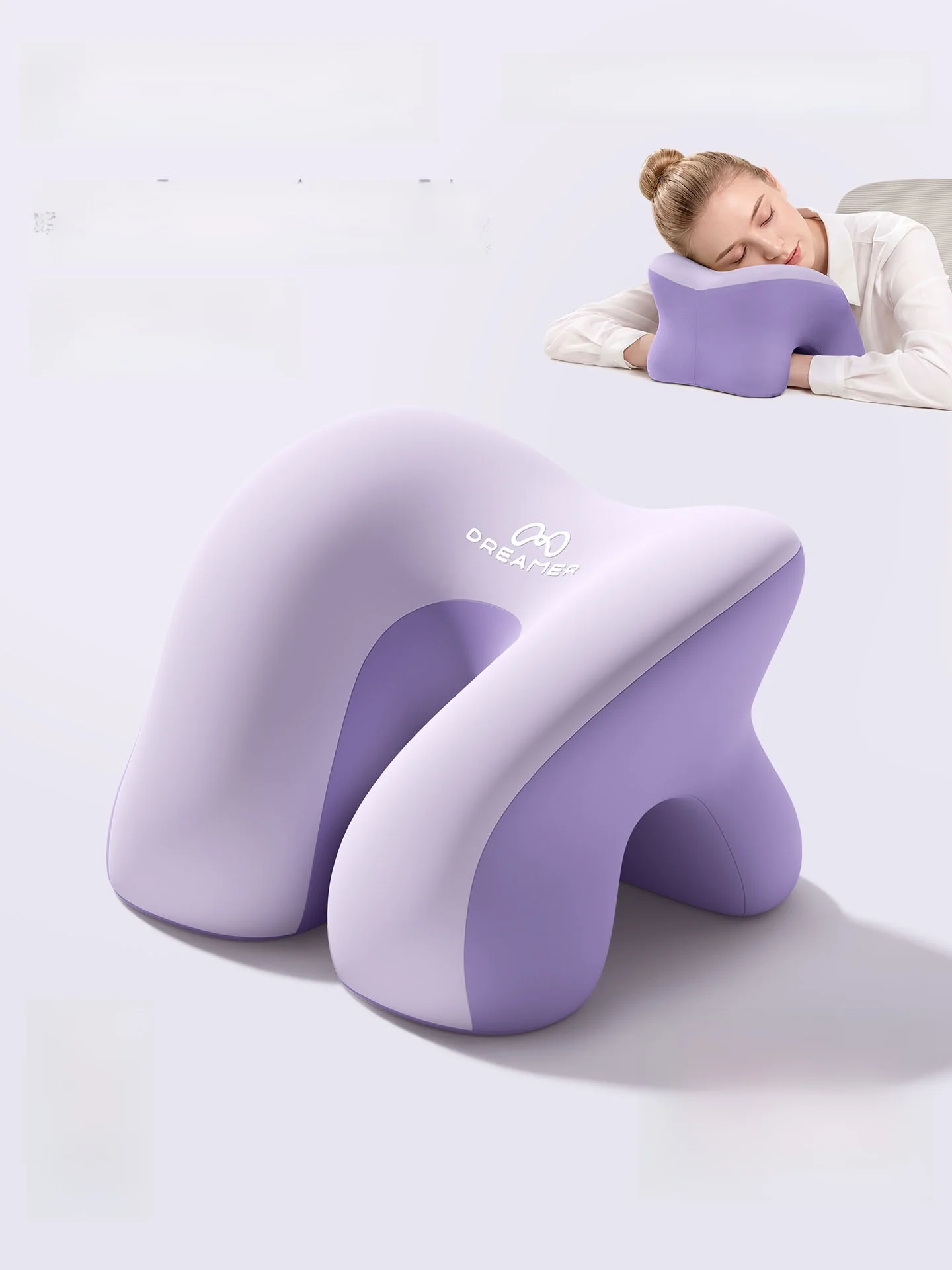 Adult Office Nap Pillow Memory Foam Snore Preventing Side Sleep Pillow Ergonomic Pillowcase Unique Design for a Quick Nap