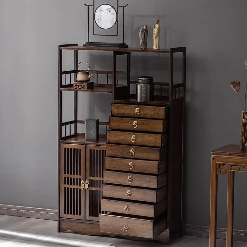 

Floor-to-ceiling antique Pu'er multi-layer tea rack, tea cabinet, shelf cabinet, Duobao Pavilion