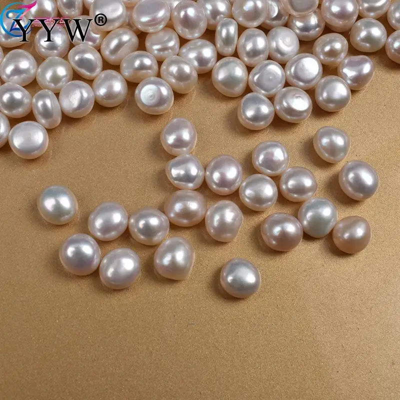 5pcs No Hole 7mm Keshi Cultured Freshwater Pearl Beads Natural Grey White Pearl For Jewelry Making Accessories Nail Decoration