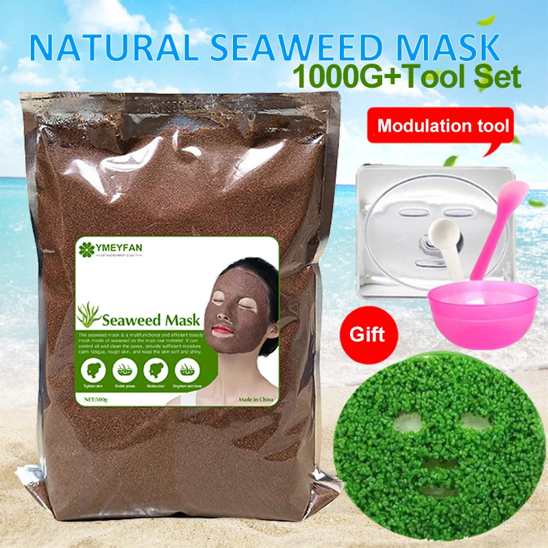 Seaweed Facial Mask Natural Ideal Beauty Skin Care Products Moisturizing Hydrating Shrink Pores Brightening Anti Acne Algae Seed